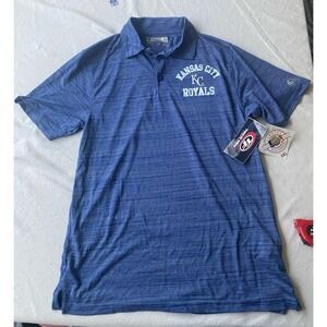 Kansas City Royals Polo Mens‎ Medium Shirt Blue Short Sleeve MLB Authentic NWT